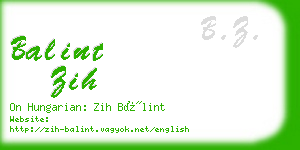 balint zih business card